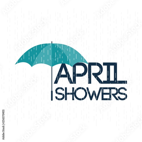 April Showers May Flowers Vector Template Design Illustration