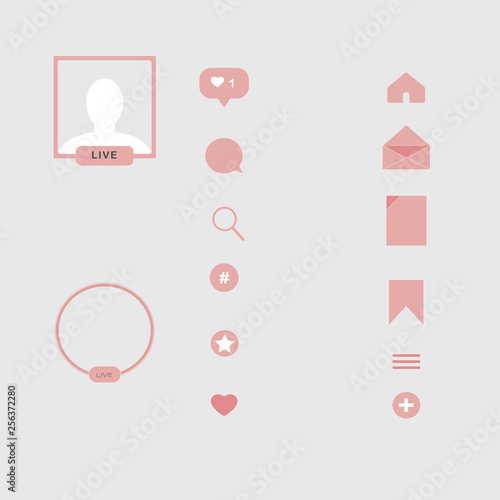 Vector set of icons and emblems for social media story highlight covers