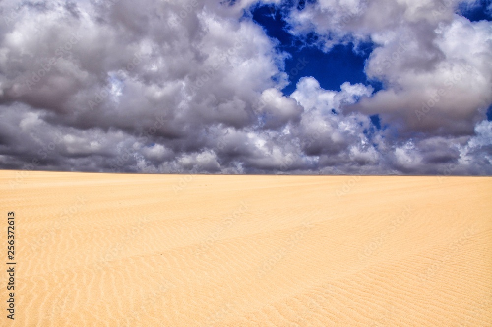 Naklejka premium sand dunes of corralejo on fuerteventura canary island in spain