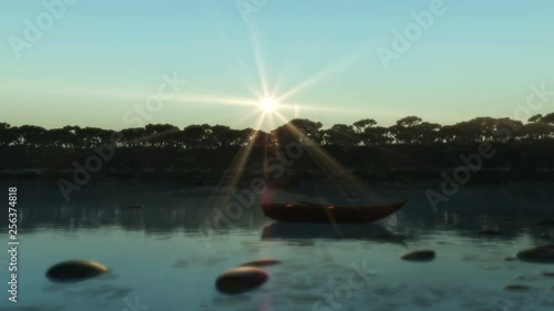 blue lagoon port sunset 4k