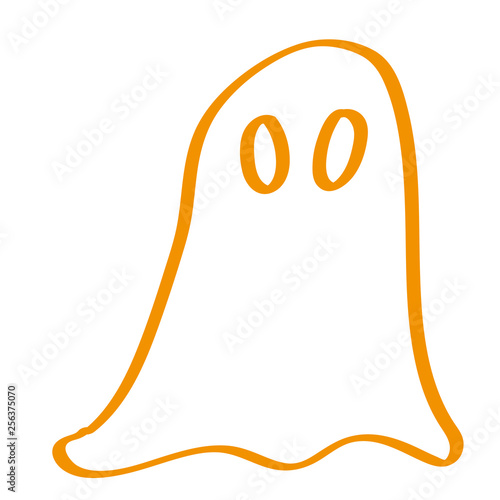 Handgezeichnetes Gespenst in orange