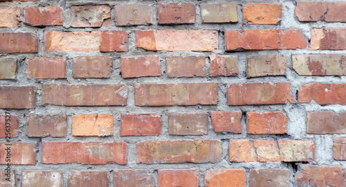 Old red brick wall. texture. Bricks background.
