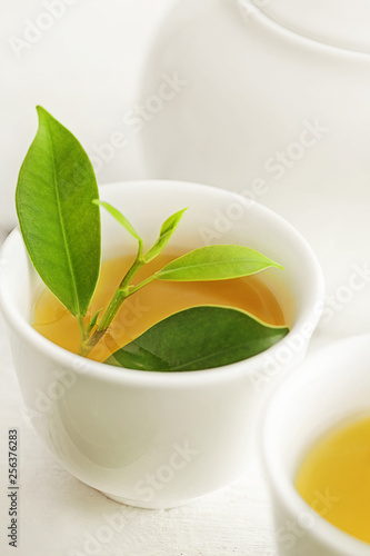 Wallpaper Mural green tea and tea leaves Torontodigital.ca