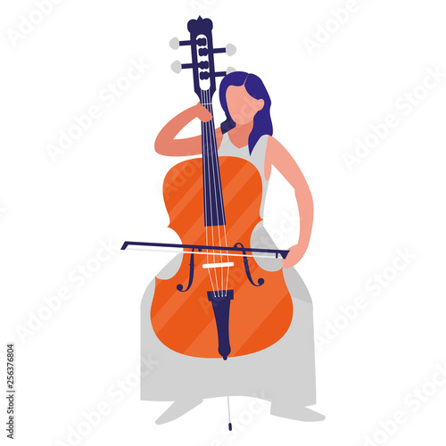 violinist playing violoncello character