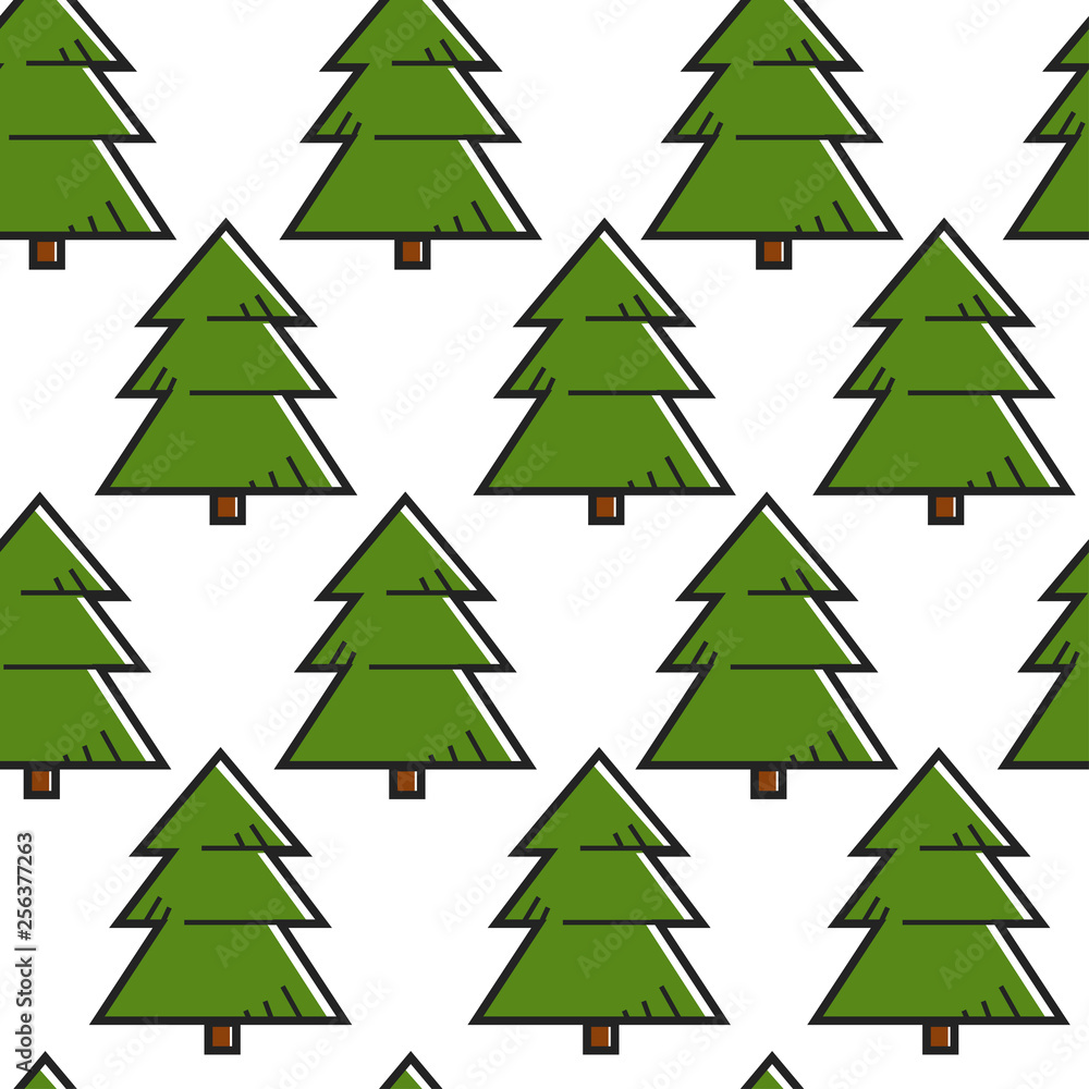 Spruce or fir tree seamless pattern forest or woods Spruce or fir tree seamless pattern forest or woods