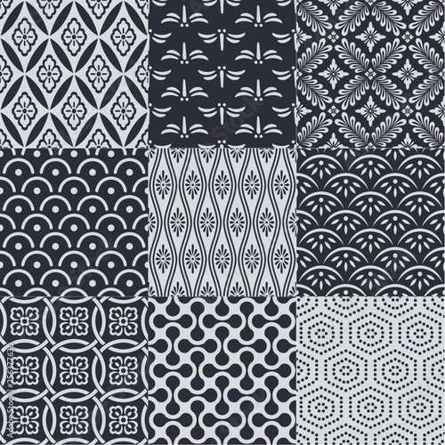 seamless japanese mesh pattern - Vector