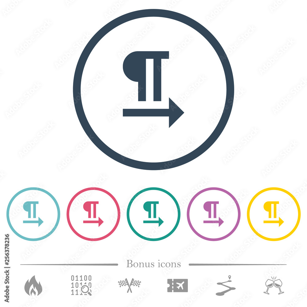 Left to right text direction flat color icons in round outlines Left to right text direction flat color icons in round outlines