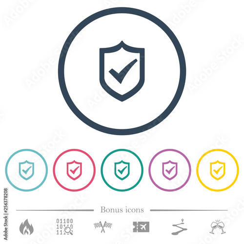 Free Download Active shield flat color icons in round outlines - GFXLoad