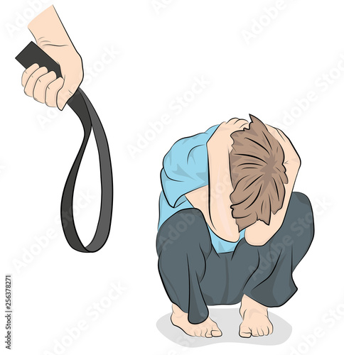 child abuse. domestic violence. vector illustration.