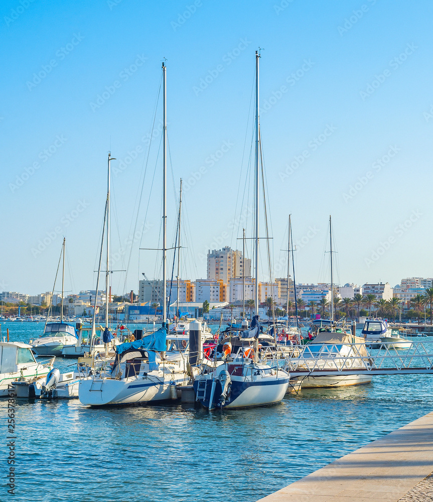 Yachts in marina Portimao, Portugal