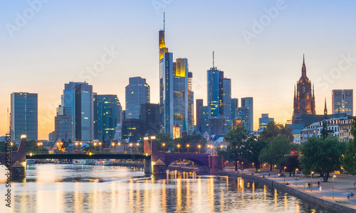 Panoramic view Frankfurt downtown, Germany