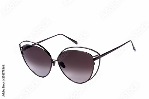 sunglasses with brown lenses isolated on white background