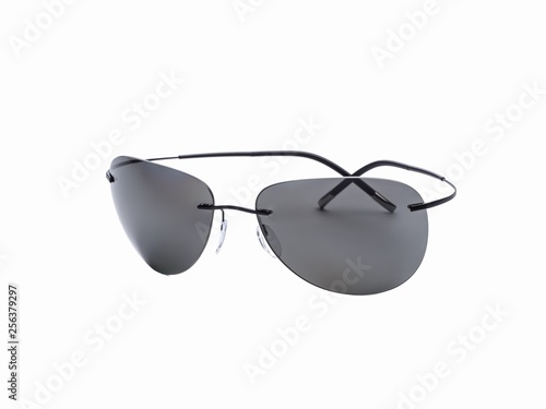 sunglasses with gray lenses isolated on white background