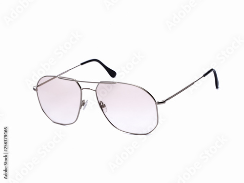 sunglasses with gray lenses isolated on white background