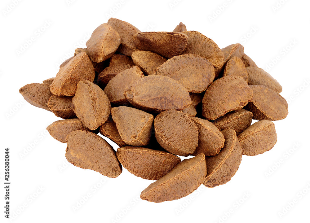 Group of Brazil nuts isolated on a white background Group of Brazil nuts isolated on a white background