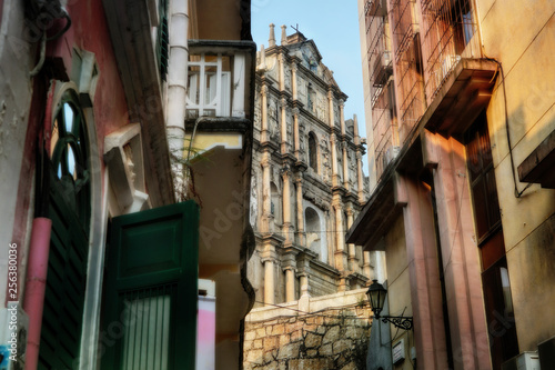 Fototapeta Naklejka Na Ścianę i Meble -   Macau China, street view and st. Paui's ruins      