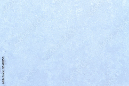 Frosty patterns on a frozen ice box in the early morning