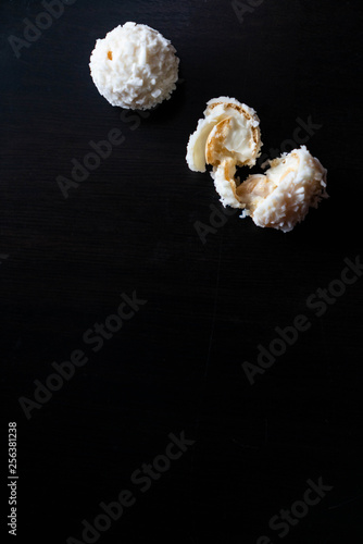 sweet marshmallows on a dark background