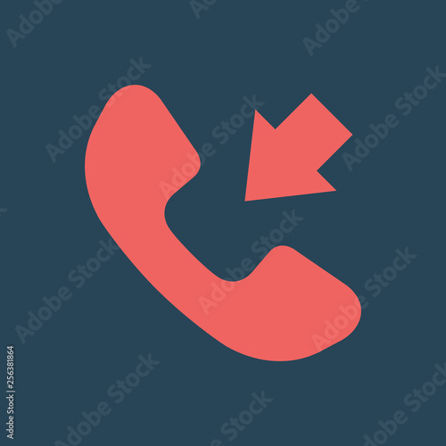 Silhouette icon incoming call