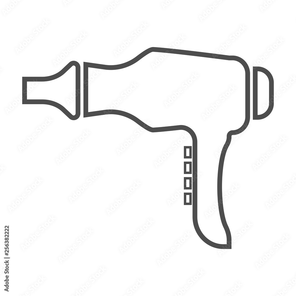 hair dryer icon. vector outline illustration on white background. hair dryer icon. vector outline illustration on white background.
