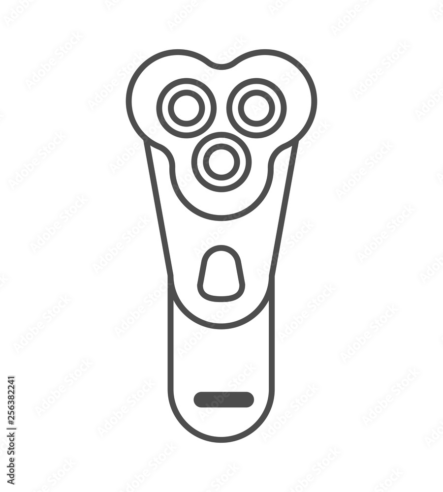 electric razor icon. vector outline illustration on white background. electric razor icon. vector outline illustration on white background.