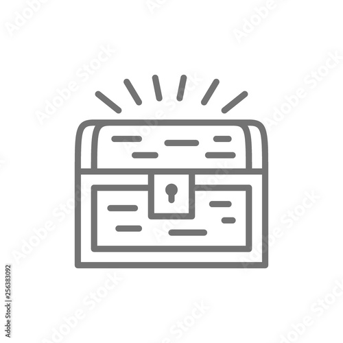 Treasure chest line icon.