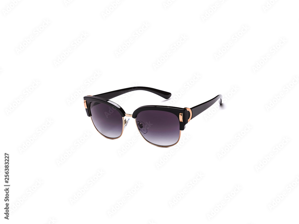 Sunglasses with gray glasses on an isolated white background Sunglasses with gray glasses on an isolated white background