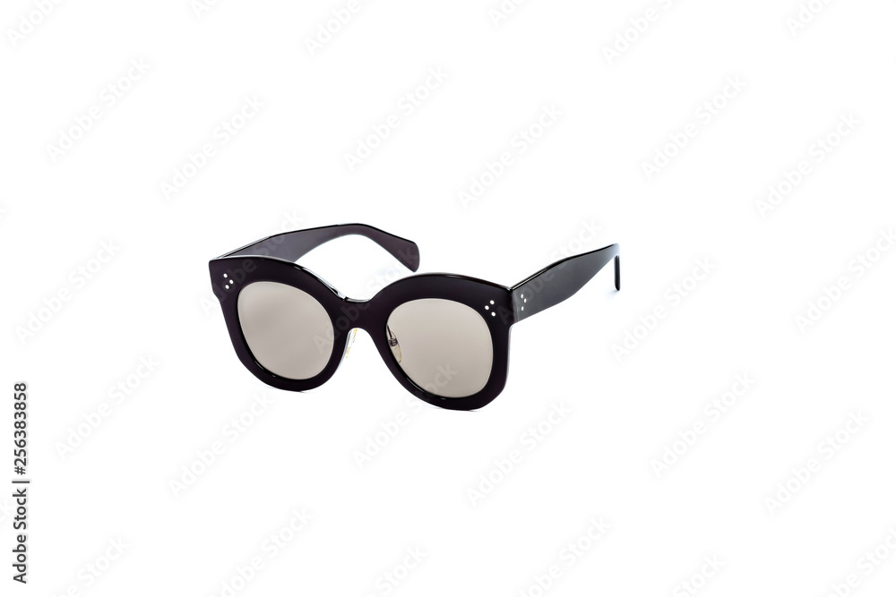 Sunglasses with gray glasses on an isolated white background Sunglasses with gray glasses on an isolated white background