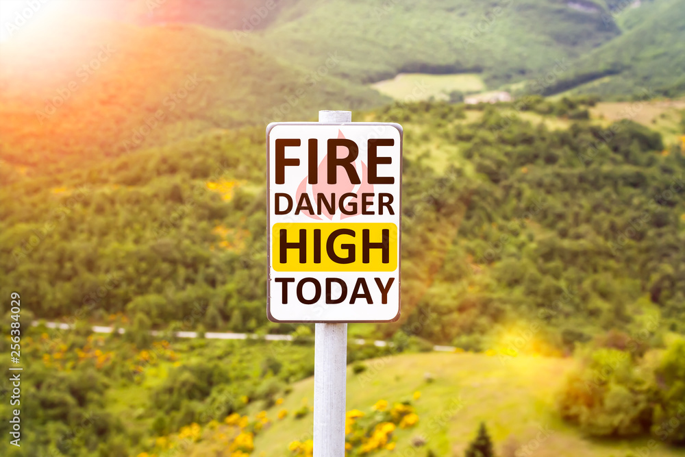 fire danger high today warning sign