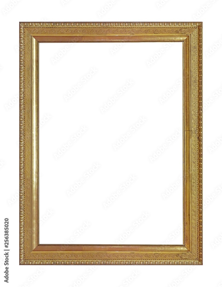 Golden frame for paintings, mirrors or photo isolated on white background Golden frame for paintings, mirrors or photo isolated on white background