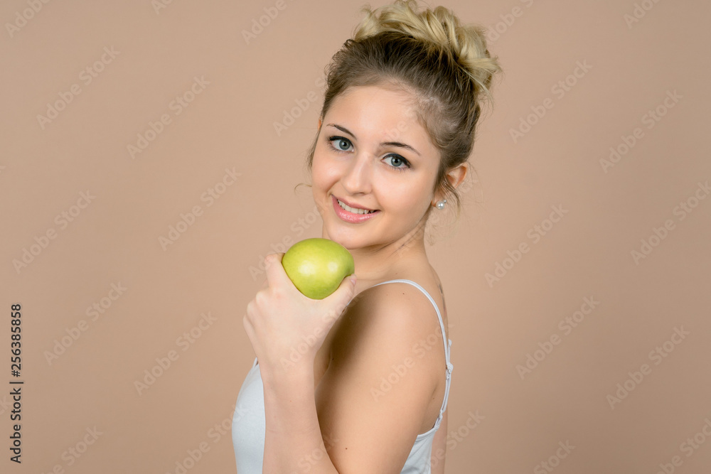 girl with an apple girl with an apple