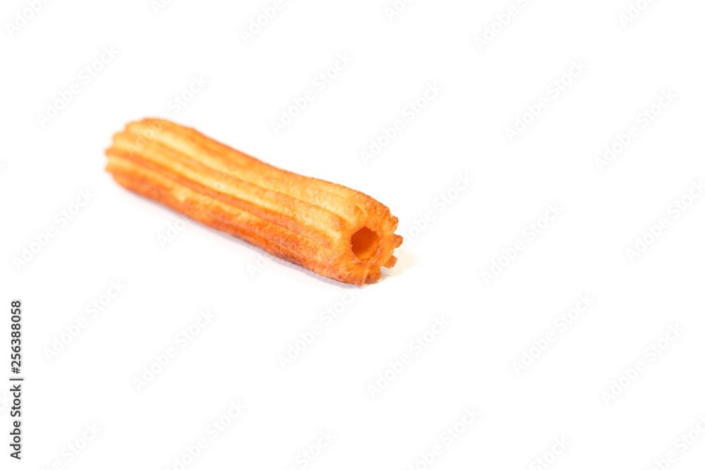 one spanish fritter on white background one spanish fritter on white background