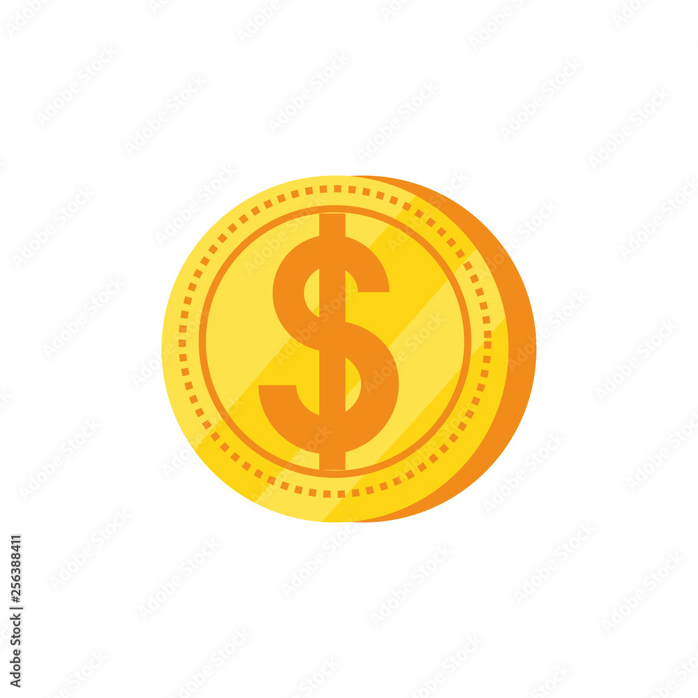 coin dollar isolated icon coin dollar isolated icon
