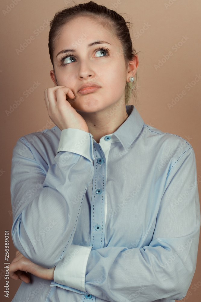 Girl with emotions sad anger mad scream Girl with emotions sad anger mad scream