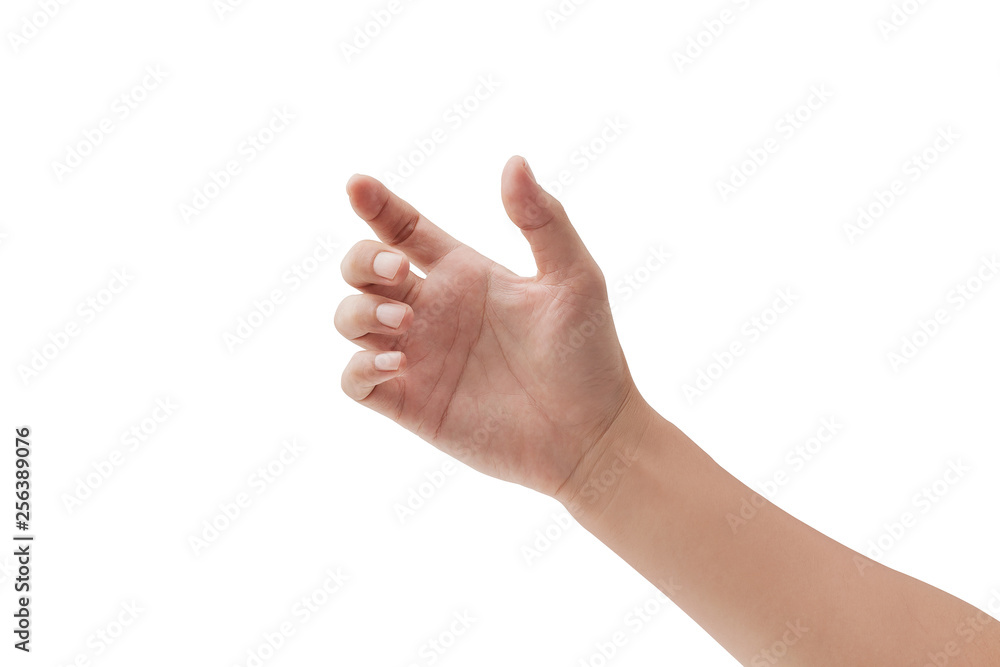 man hand holding something on white background man hand holding something on white background