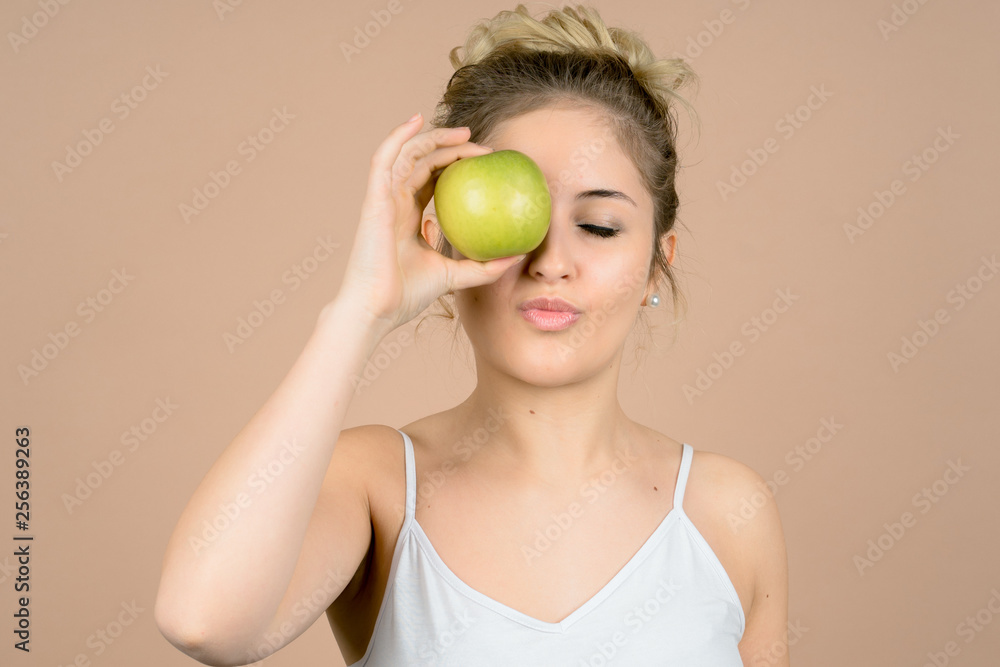 girl with an apple girl with an apple
