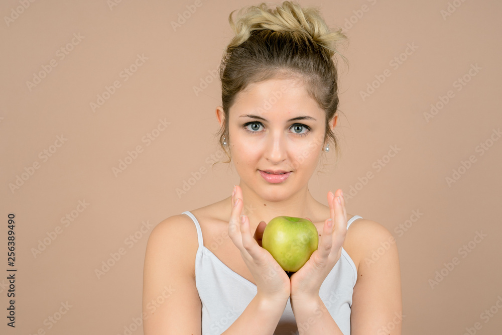 girl with an apple girl with an apple