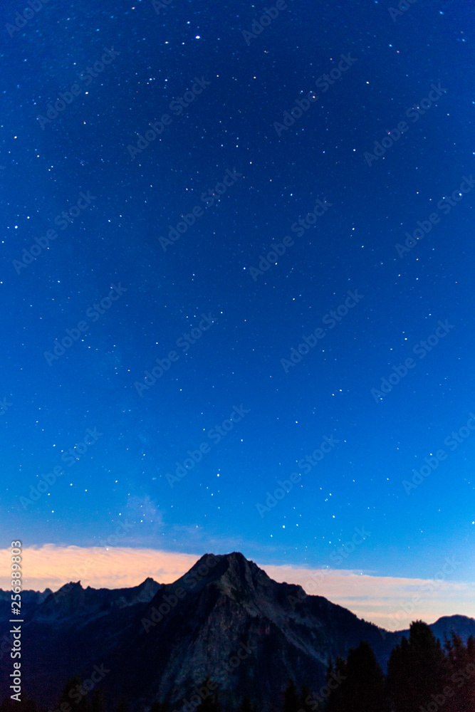 the milky way seen from the Dolomites in Trentino Alto Adige