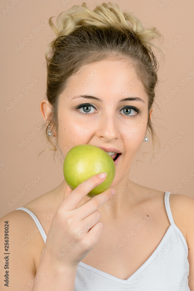 girl with an apple girl with an apple
