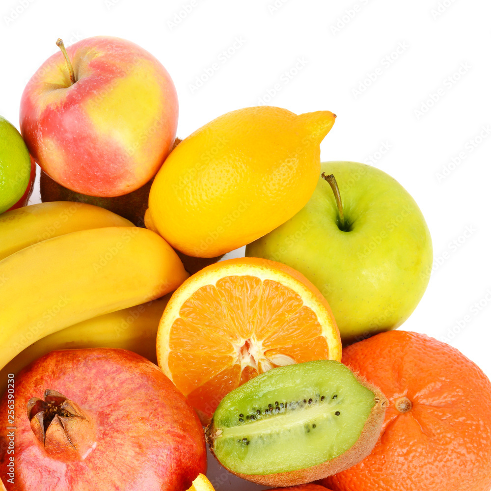 Set of fruits isolated on white background. Healthy food. Set of fruits isolated on white background. Healthy food.