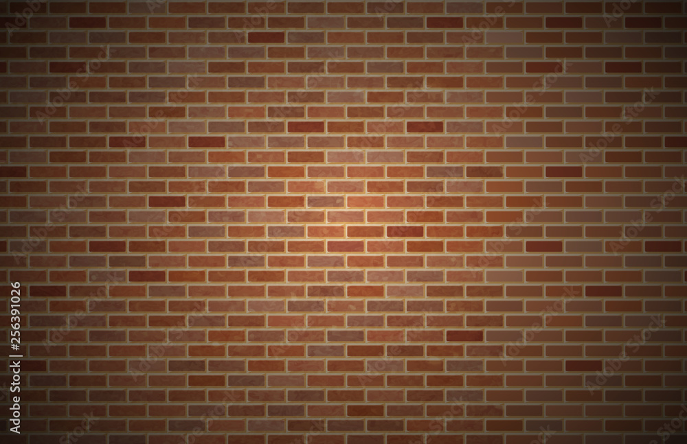 Naklejka premium Seamless Red brick wall background.Vector concept illustration for design.