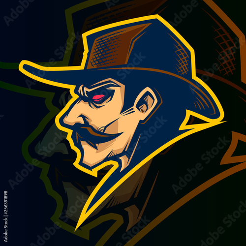 cowboy mascot logo illustration