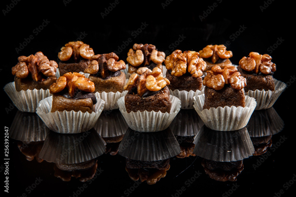 big group of useful organic handmade candies with walnut big group of useful organic handmade candies with walnut