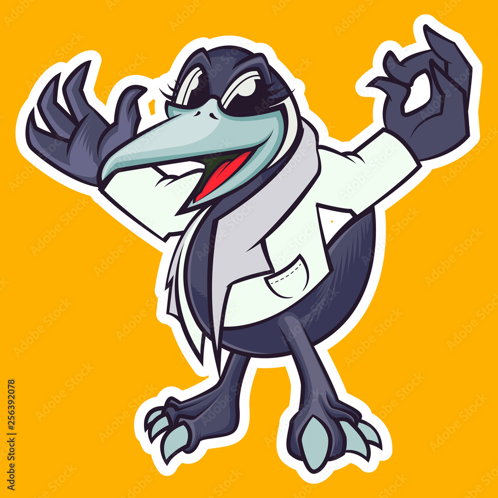 funny crow mascot logo illustration funny crow mascot logo illustration