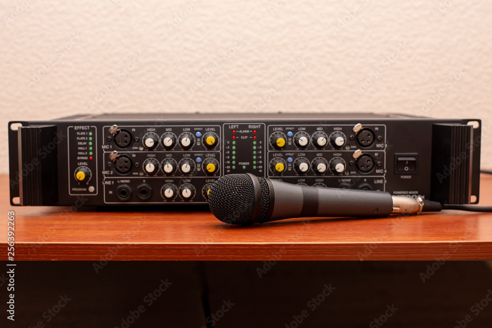 Fototapeta premium amplifier music audio studio microphone