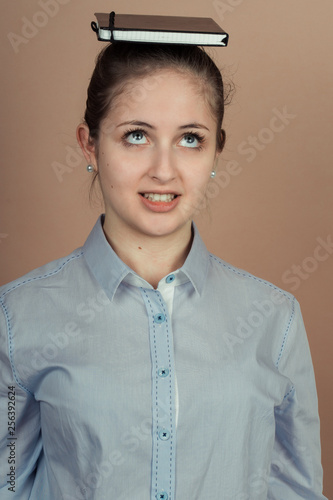 Girl with emotions sad anger mad scream