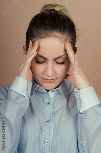 Girl with emotions sad anger mad scream