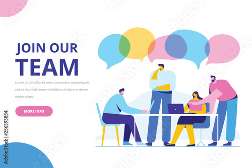 Join our team vector illustration concept. People together, teamwork. Flat style  illustration for web.