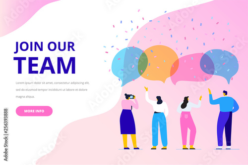 Join our team vector illustration concept. People together, teamwork. Flat style  illustration for web.