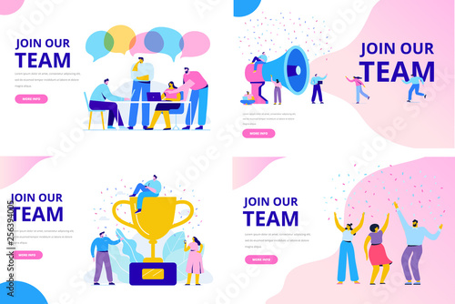 Join our team vector illustration concept. People together, teamwork. Flat style  illustration for web.